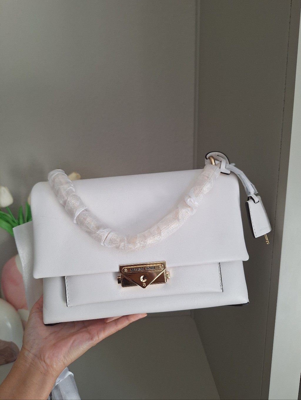 Nwt Michael Kors Cece Medium Leather Chain Shoulder Bag Crossbody Purse